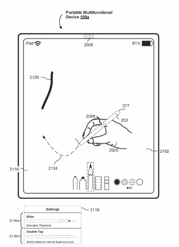 Apple Pencil slide feature function line drawings