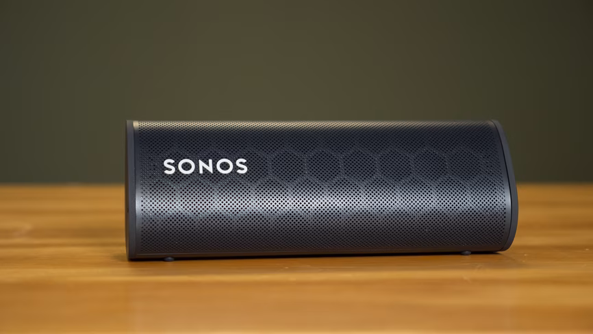 Sonos Roam review laying on its side