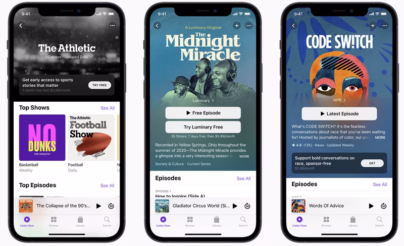 apple podcast app redesign show pages