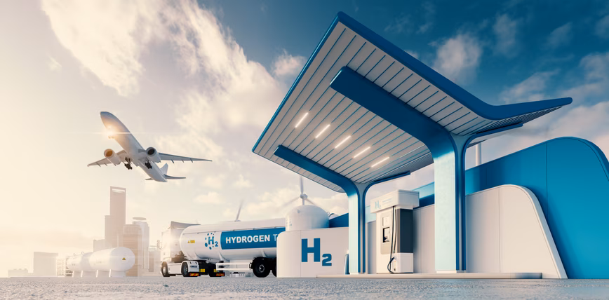 Hydrogen based plane, truck, and charging system