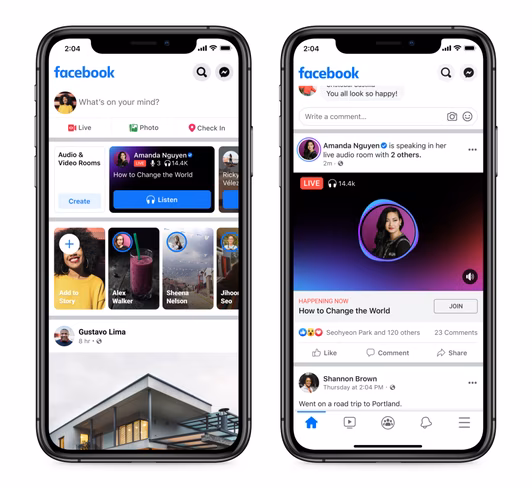 Facebook's Live Audio Rooms is similar to Clubhouse.