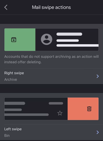 Gmail's swipe gestures let you perform an action on an email quickly