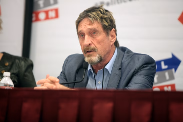 john mcafee death speaking