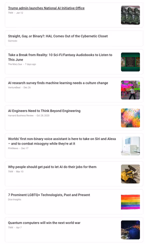 a screenshot of Google News results