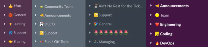 slack creative sidebar sections