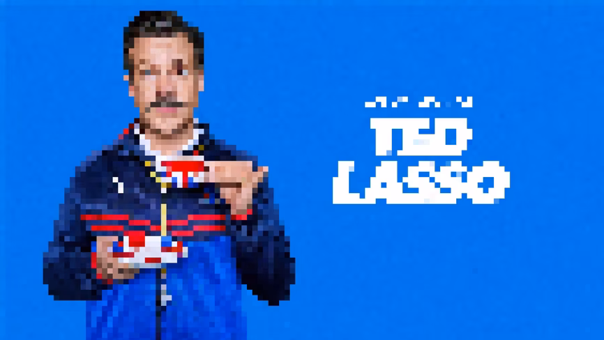 pixelated image of Ted Lasso