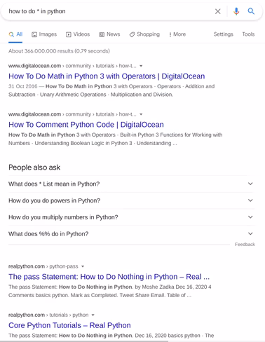 Searching using wildcards