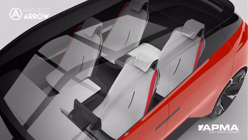 internal view of Project Arrow concept car 