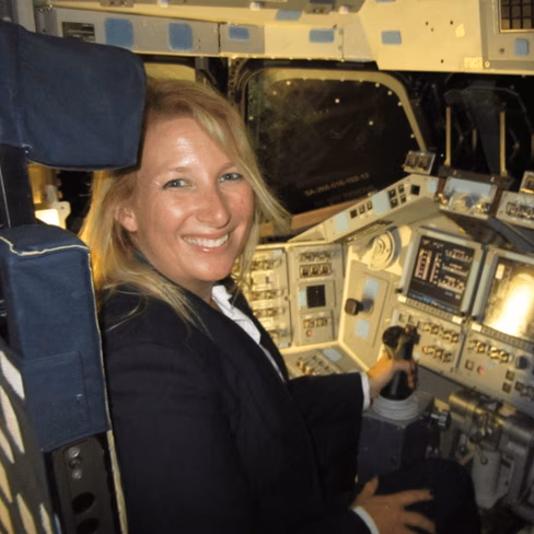 Me sitting in the captain’s seat of the NASA’s Space Shuttle Endeavour. Author provided