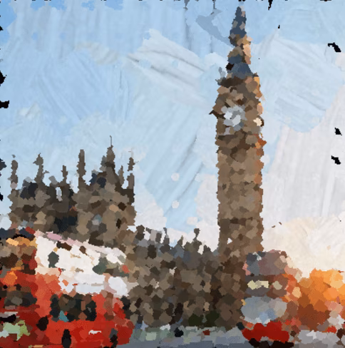 The AI turns photos into paintings.