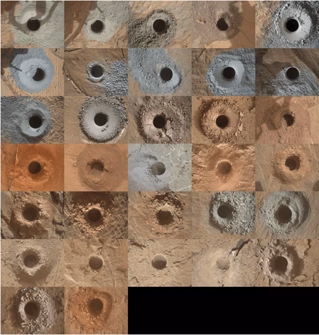 NASA’s Curiosity Mars rover has used the drill on its robotic arm to take 32 rock samples to date.