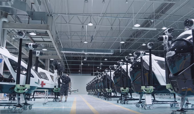 The EHang aircraft factory