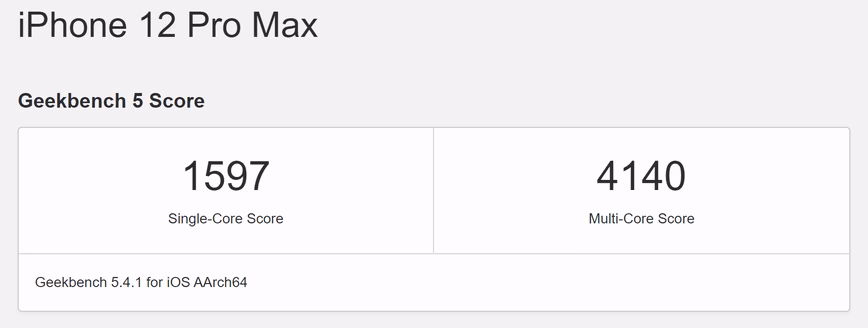 iPhone 12 Pro Max Geekbench 5