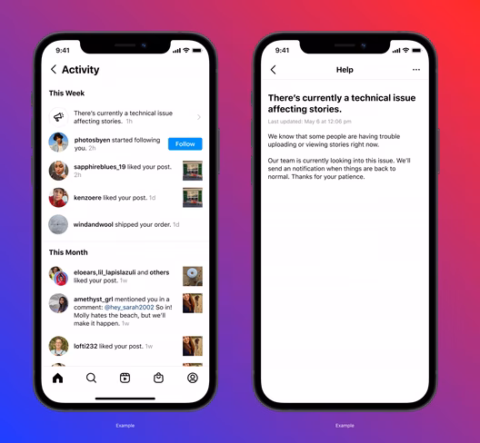 Instagram is testing a feature that'll notify you about outages