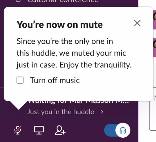 Slack Huddles notification