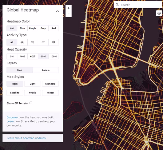 strava heat maps