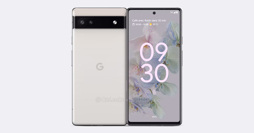 Google Pixel 6a render mockup