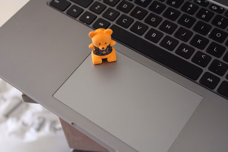The Mi Notebook Ultra has a 62% larger trackpad as compared to its predecessor. Enough for this teddy to wander around. 