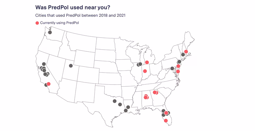 The Markup, PredPol, various law enforcement agencies, media reports