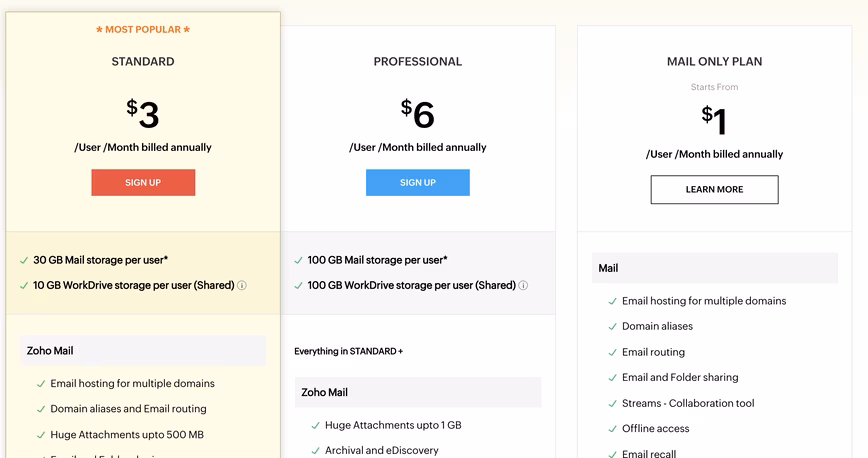 Zoho workplace solution is a cheaper alternative to Gsuite