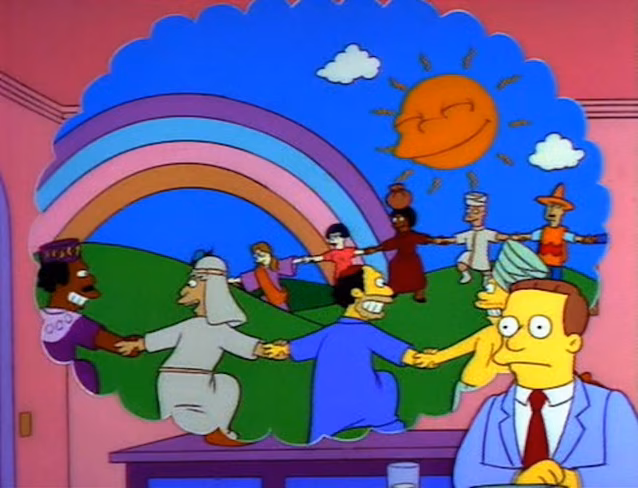 Simpsons world without lawyers