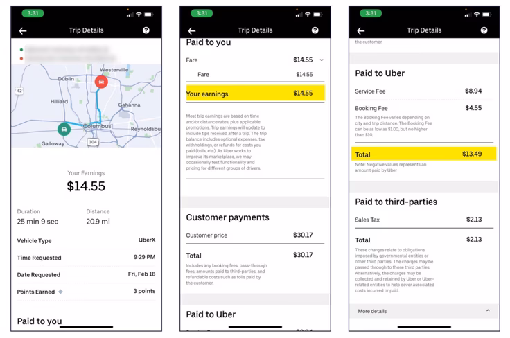 Uber driver screenshot