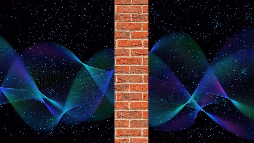 A wave separated by a brickwall