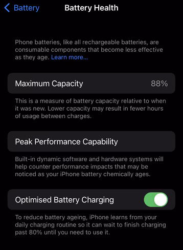 iOS's battery health menu allows you to check for your iPhone's battery condition.