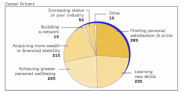 Pie chart showing career drivers