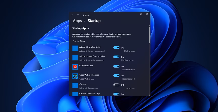 How to prevent apps from running at startup in Windows 11