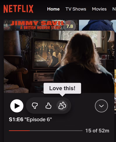 Netflix double thumbs up example