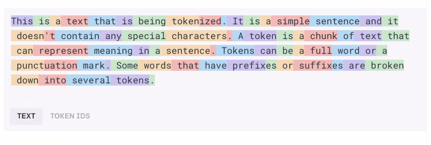 Tokens and embedding