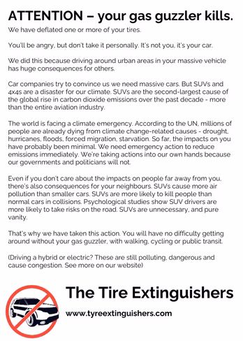 the SUV leaflet