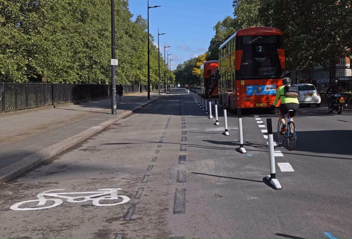 bikeline curb sidewalk