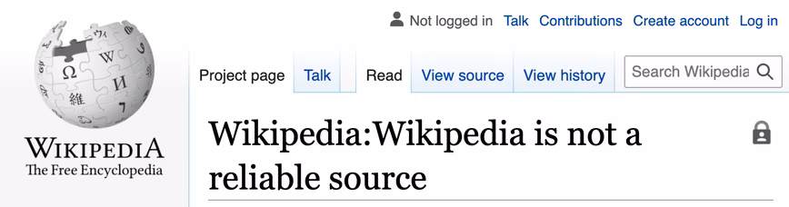 Wikipedia acknowledges that not everything on the site is accurate, comprehensive, or unbiased.