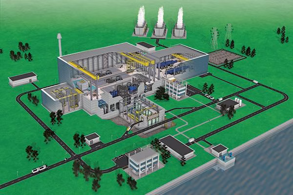 Illustration of spherical tokamak power plant concept.