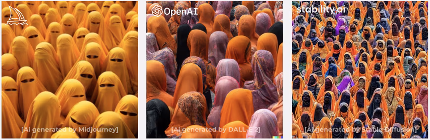  images of Muslimwomen wearing saffron scarves in support of the ruling BJP, although the quality varied