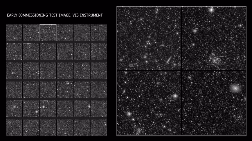 one of Euclid's first images of deep space taken with a VIS camera
