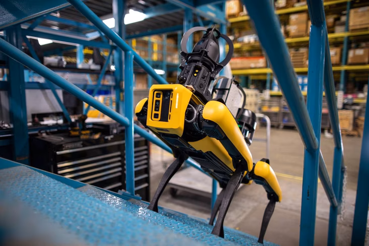 Spot robot climbing stairs 