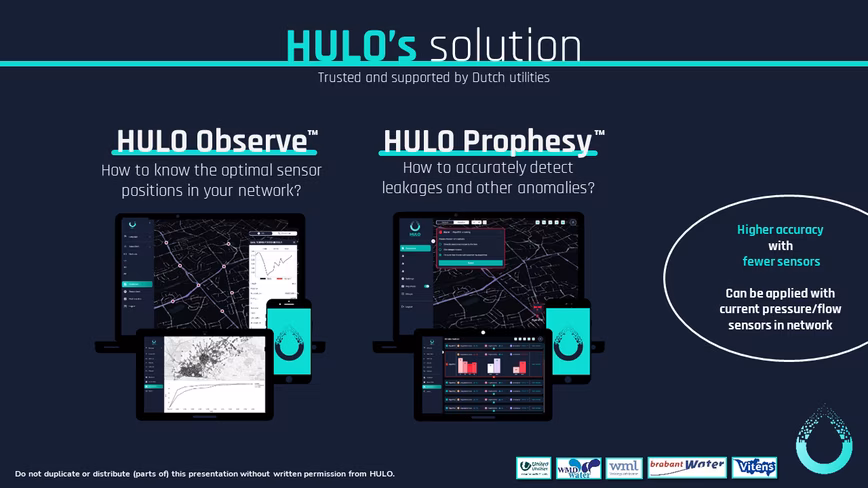 Screen shot of Hulo.ai AI solutions for combatting water waste