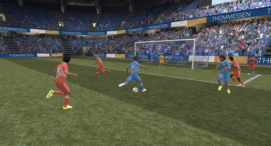 Screenshot of Be Your Best showing graphics of footballers on the pitch