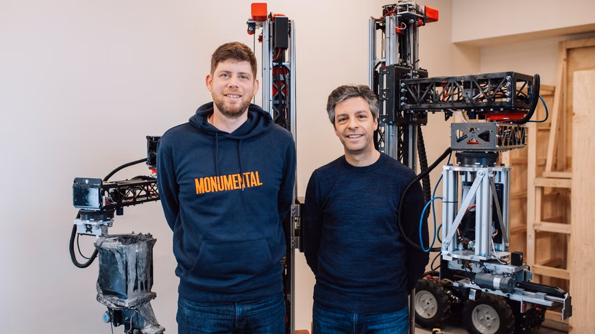 an image of the co-founders of Monumental, the construction robot startup