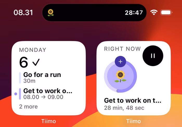 Tiimo planning app notifications on smartphone screen 