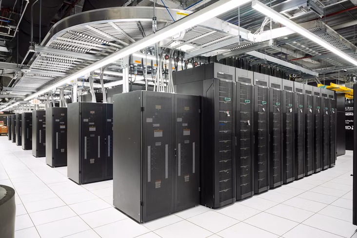 An image of the Frontier supercomputer cluster at the Oak Ridge National Laboratory in Tennessee.