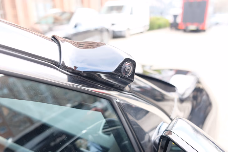 A camera attached to the Vay car. 