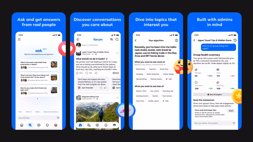 Forum is Meta’s new Facebook Groups app, and it looks a lot like Reddit