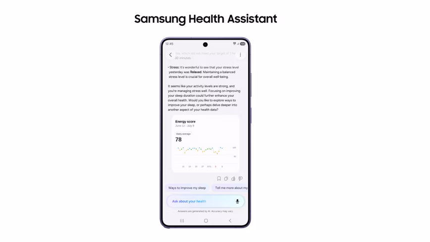 Samsung Health Assistant выходит в бета-версию для пользователей из США