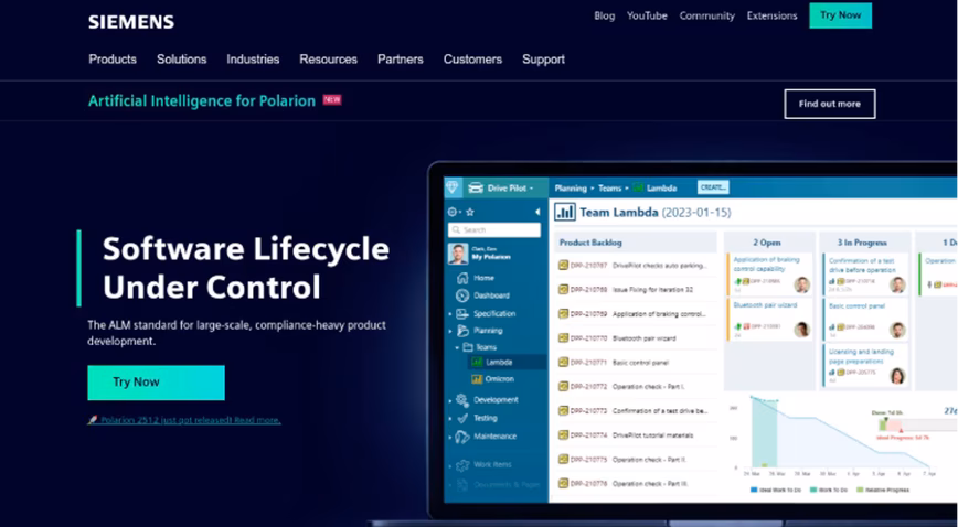 Polarion, from Siemens Digital Industries Software, 