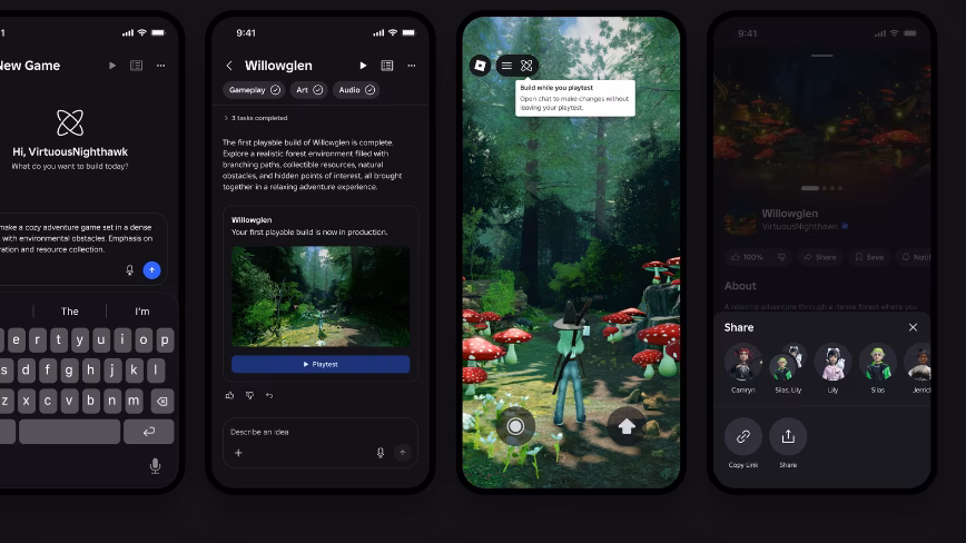 Roblox launches Build, a mobile tab that turns text prompts into playable games
