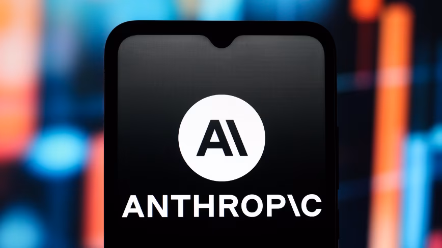 The Anthropic AI logo is seen displayed on a smartphone screen.